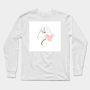 fashion chic girl illustration Long Sleeve T-Shirt